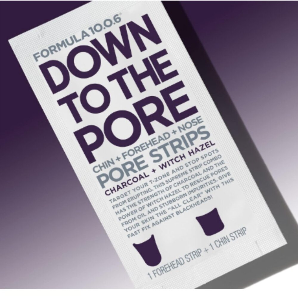 Down To The Pore Chin + Forehead + Nose Pore Strips Charcoal + Witch Hazel NEW